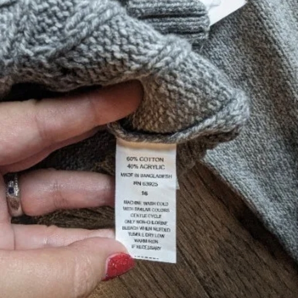 Commerce Carlton Button Mock Neck Sweater Light Gray Youth Sz 16 NWT Stitch Fix - Picture 12 of 16